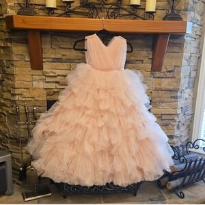 Elegant Pink Ruffled Kids Dress